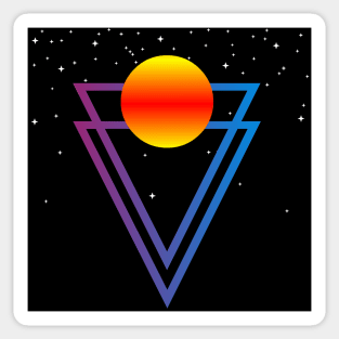 RETRO TRIANGLES WITH STARS IN THE UNIVERSE Sticker